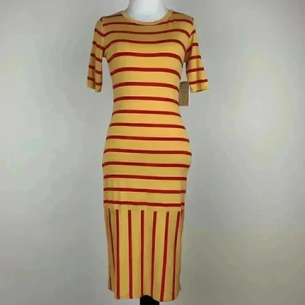 New Lularoe dress sz XXS 00-0 Julia striped pencil - Picture 10 of 10